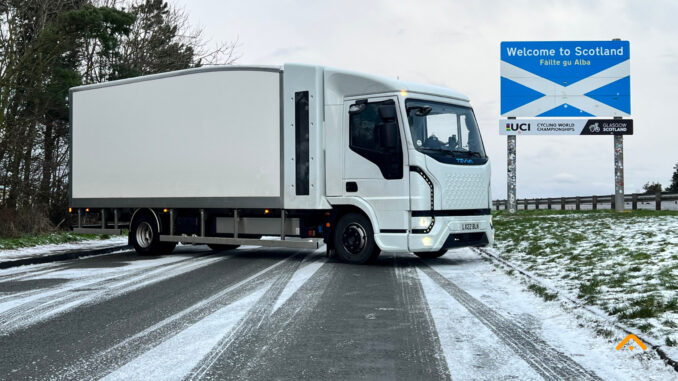 Tevva hydrogen-electric truck border run