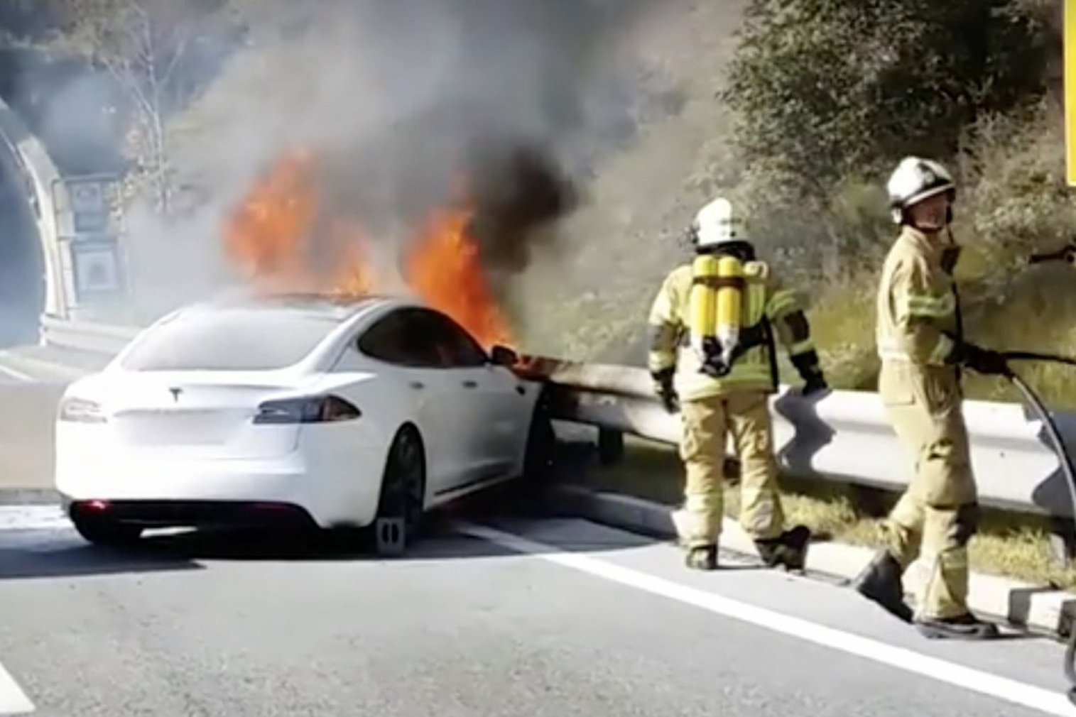 Tesla on fire